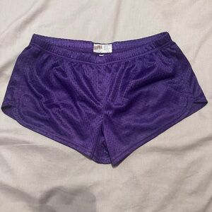 Vintage Soffe Purple Mesh Gym Shorts Size Small USA Fabric Retro Athletic